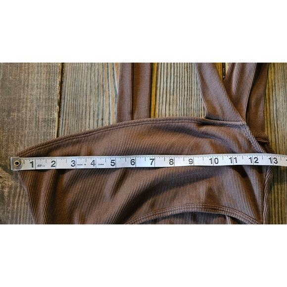 Sarengsami Revolve Womens Dress Small Med Brown Mojo Rib Knit Cut Out Walnut - Picture 12 of 14